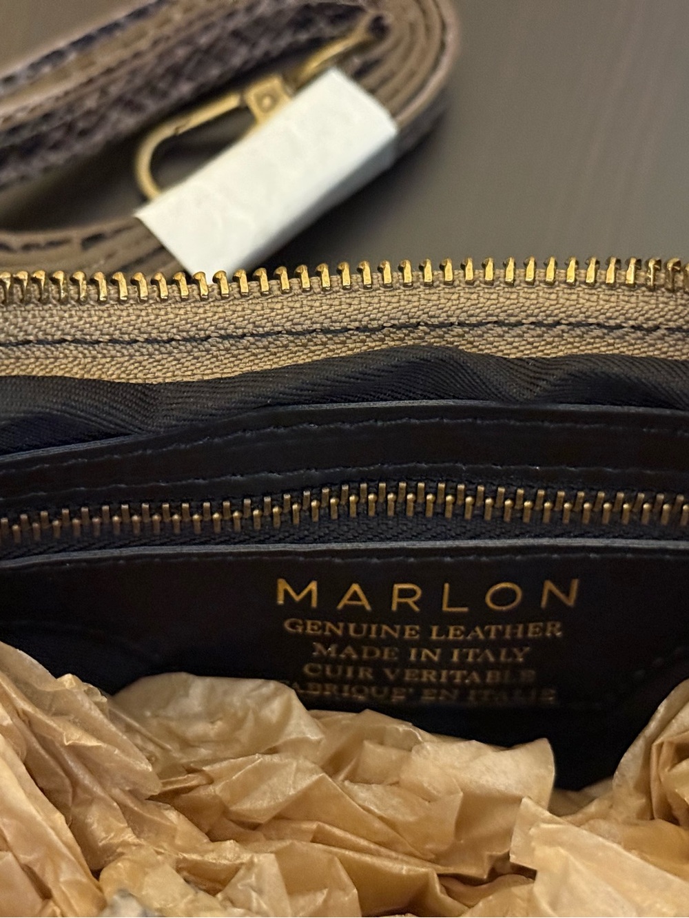 Marlon Made in Italy Genuine Leather Snake-Print Shoulder/Crossbody Purse NWT - Picture 8 of 10